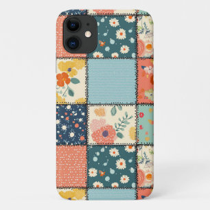 Colourful Floral Patchwork Quilt with Playful Prin iPhone 11 Case
