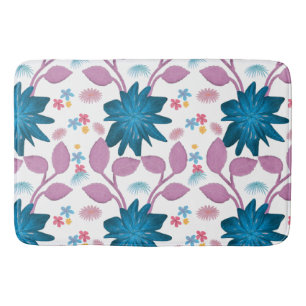 Colourful floral pattern  bath mat