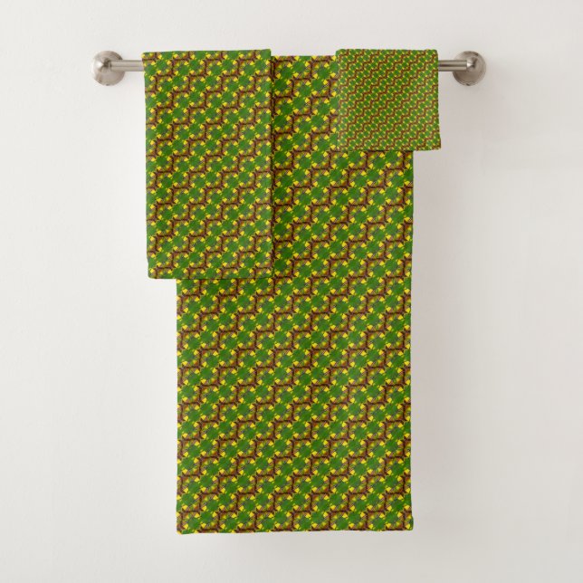 Colourful floral pattern bath towel set (Insitu)