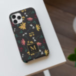 Colourful Floral Pattern Black Personalised  iPhone 15 Case<br><div class="desc">Protect your phone in style with our Pretty Colourful Floral Pattern on Black personalised iPhone case! This chic accessory seamlessly combines fashion and functionality, making it a must-have for any smartphone user. Adorned with a vibrant floral pattern against a sleek black background, each case exudes timeless charm and elegance. Personalise...</div>