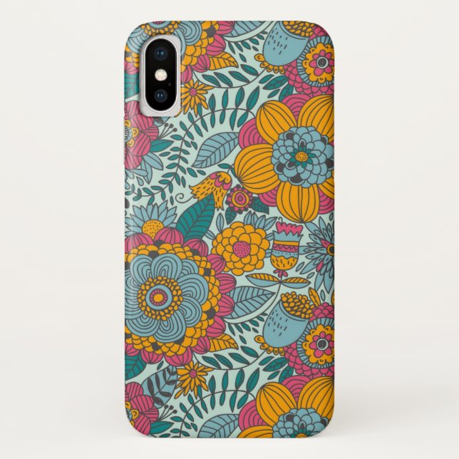Colourful floral pattern Case-Mate iPhone case (Back)