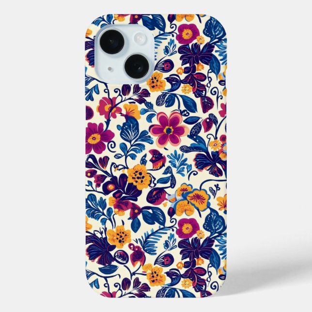 Colourful Floral Pattern Case-Mate iPhone Case (Back)