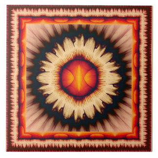 Colourful floral pattern ceramic tile