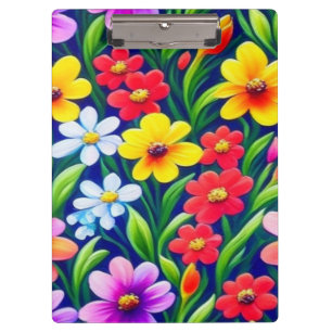 Colourful floral pattern clipboard