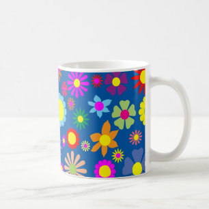 Colourful floral pattern coffee mug