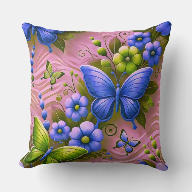 Colourful Floral Pattern Cushion (Front)
