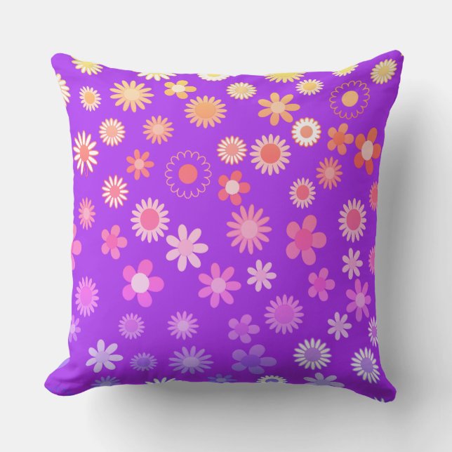 Colourful Floral Pattern Cushion (Front)