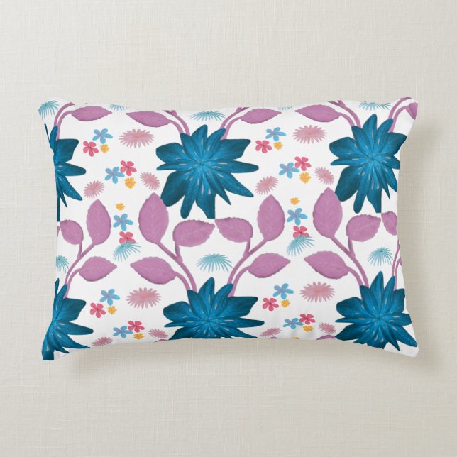 Colourful floral pattern  decorative cushion (Front)