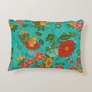 Colourful Floral Pattern Decorative Cushion