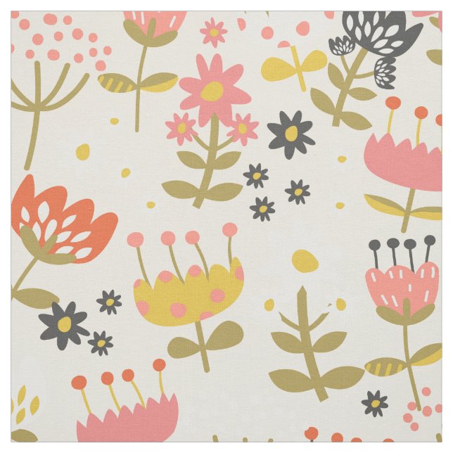 Colourful Floral Pattern Fabric (Swatch)