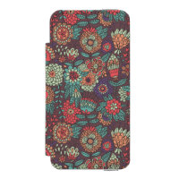 Colourful floral pattern in cartoon style