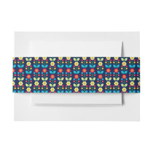 Colourful Floral Pattern Invitation Belly Band