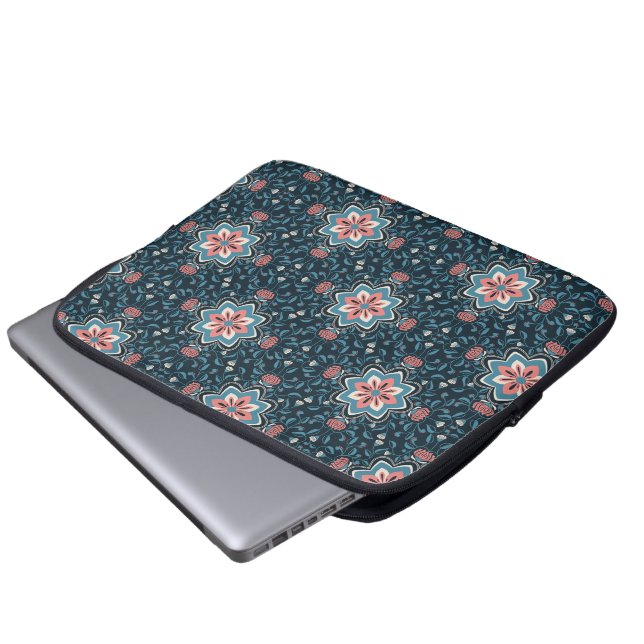 Colourful Floral Pattern Laptop Sleeve (Front Bottom)