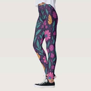 Colourful Floral Pattern Leggings – Vibrant Botani