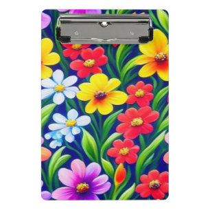 Colourful floral pattern mini clipboard