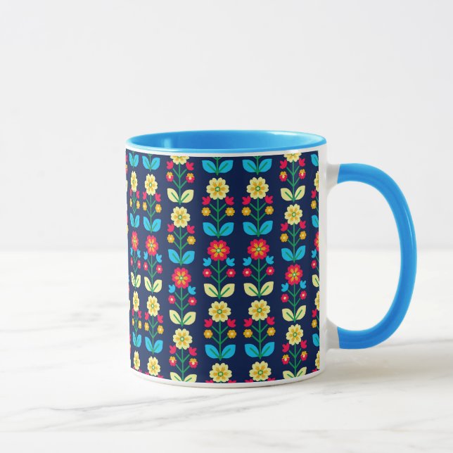 Colourful Floral Pattern Mug (Right)