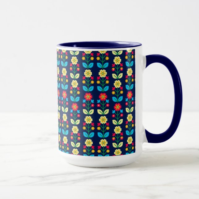 Colourful Floral Pattern Mug (Right)