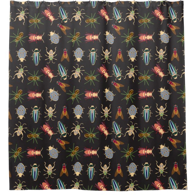 Colourful Floral Pattern Shower Curtain (Front)
