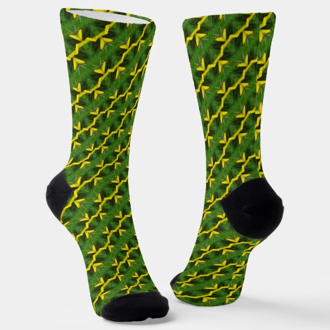 Colourful floral pattern socks (Angled)