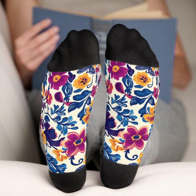 Colourful Floral Pattern Socks (Bottom)