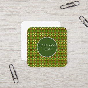 Colourful floral pattern square business card
