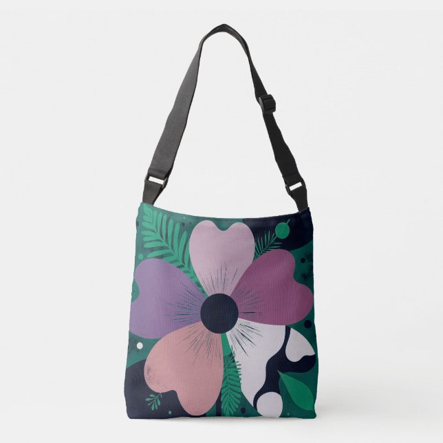 Colourful Floral Pattern Tote Bag – Cute Modern Fl (Front)