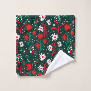 Colourful Floral Pattern Wash Cloth