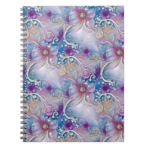 Colourful Floral Pearly Gems Notebook