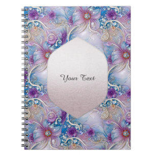 Colourful Floral Pearly Gems Notebook