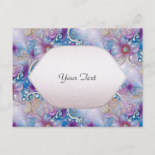 Colourful Floral Pearly Gems Postcard