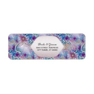 Colourful Floral Pearly Gems Return Address Label