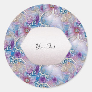 Colourful Floral Pearly Gems Sticker