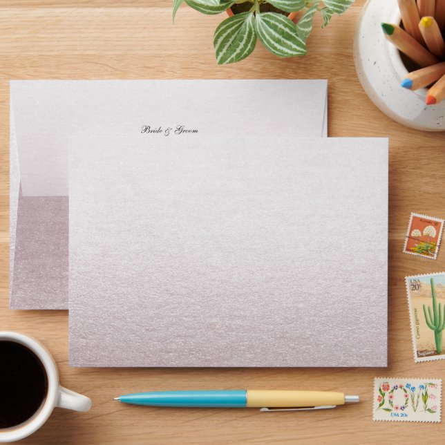 Colourful Floral Pearly Gems Wedding Envelope (Desk)