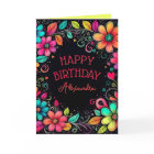 Colourful Floral Personalised Birthday