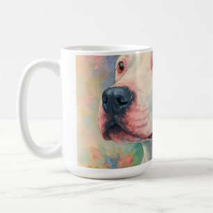 Colourful Floral Pit Bull Portrait All-Over Print Coffee Mug