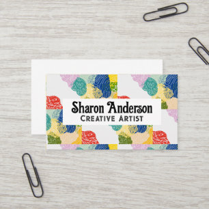 Colourful Floral Plant Drawings Artistic Business Card