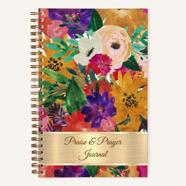 Colourful floral Praise & prayer journal (Front)