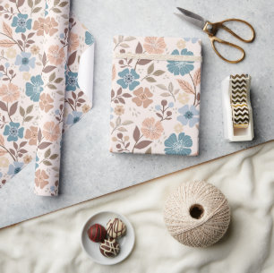 Colourful Floral Print - Pink Wrapping Paper Roll
