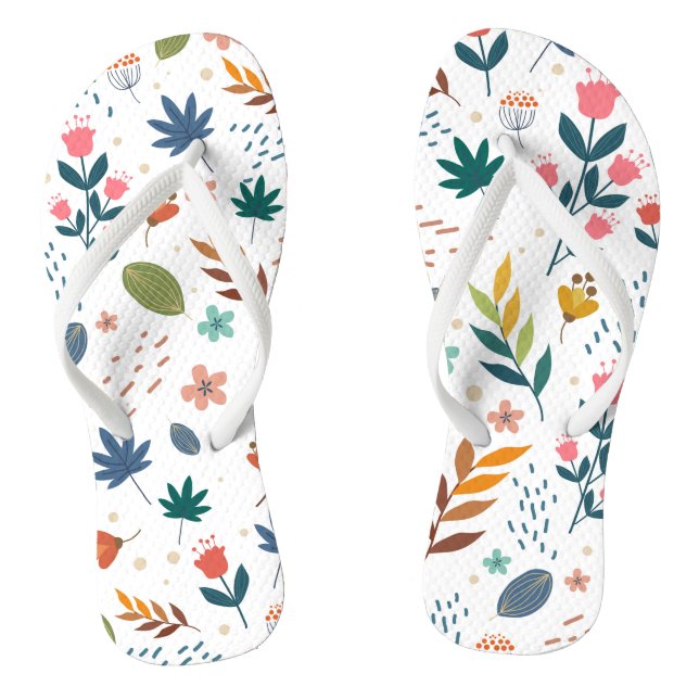 Colourful Floral Print Thongs (Footbed)