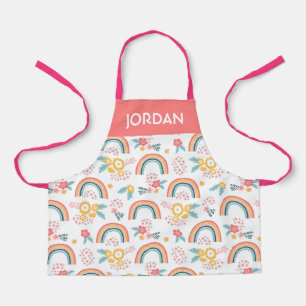 Colourful Floral Rainbow Pattern Apron