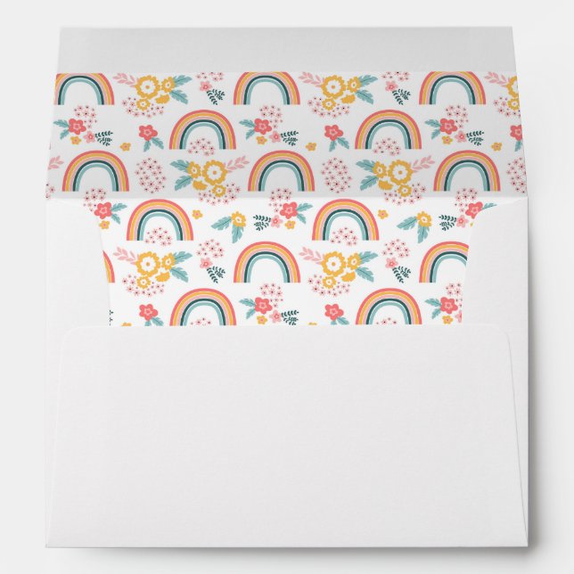Colourful Floral Rainbow Pattern Envelope (Back (Bottom))