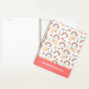 Colourful Floral Rainbow Pattern Planner
