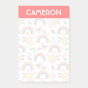 Colourful Floral Rainbow Pattern Post-it Notes