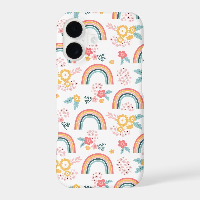Colourful Floral Rainbow Pattern Samsung Galaxy S21 Case (Back)