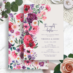 Colourful Floral Rehearsal Dinner Invitation