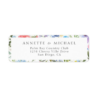 Colourful Floral  Return Address Label
