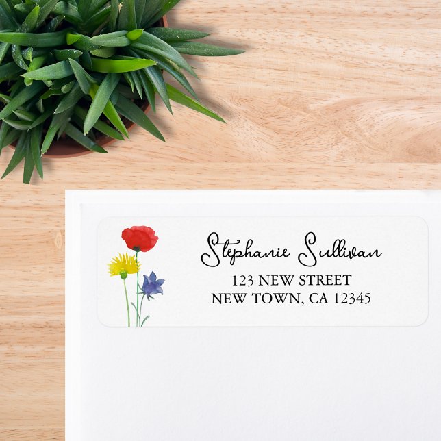 Colourful Floral Return Address Label (Creator Uploaded)