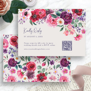 Colourful Floral RSVP Card