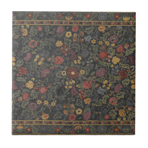 Colourful Floral Rug Pattern Ceramic Tile