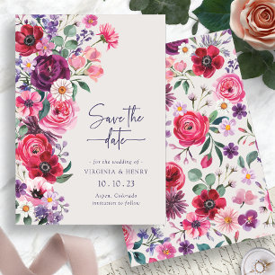 Colourful Floral Save The Date